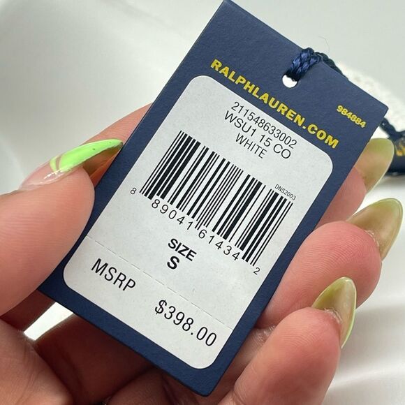 Polo Ralph Lauren White Crochet Knit Sleeveless Summer Dress Small Lined, NWT - Picture 6 of 17